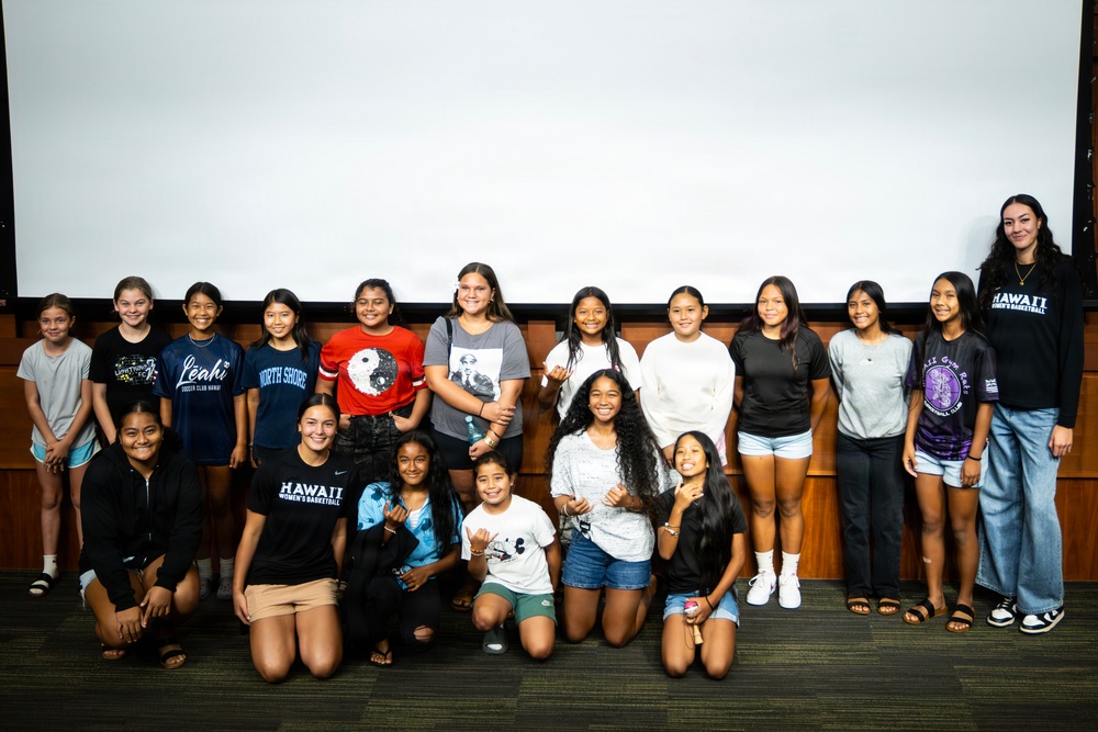 94th Army Air and Missile Defense Command Soldiers help kickoff the University of Hawaii at Manoa's 2026 Girl's Youth Impact Program Draft Night