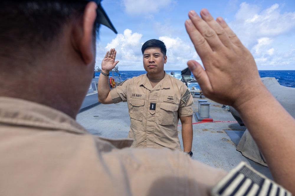 USS John Paul Jones (DDG 53) holds Promotion Ceremony at Sea