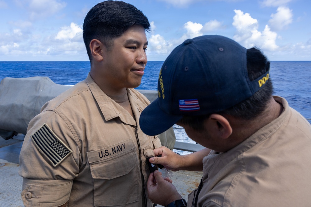 USS John Paul Jones (DDG 53) holds Promotion Ceremony at Sea