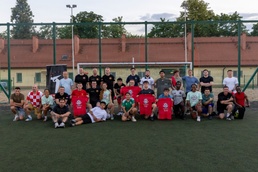 U.S. Army and NATO Soldiers participate in Heat Wave All-Star Soccer clinic