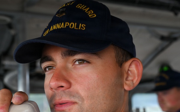 Coast Guard Station Annapolis conducts training operations near Thomas Point Lighthouse