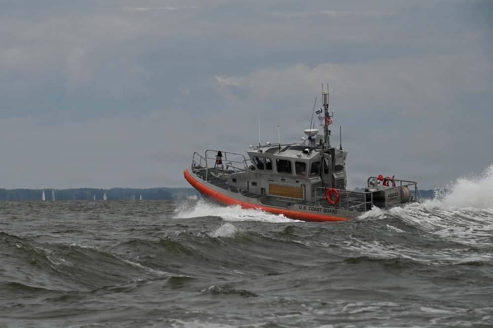 Coast Guard Station Annapolis conducts training operations near Thomas Point Lighthouse