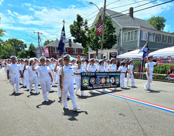 Navy Units March in Historic 4th of July Parade