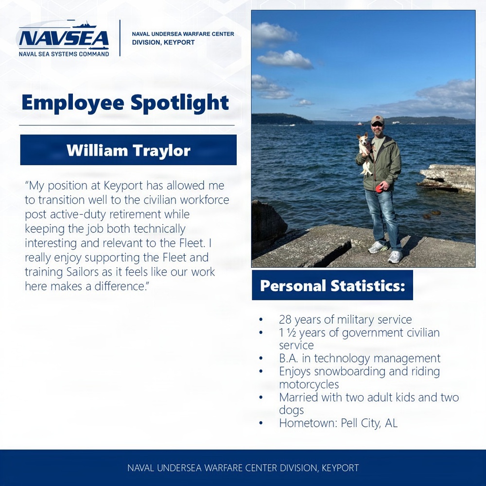 NUWC Division, Keyport Employee Spotlight: William Traylor