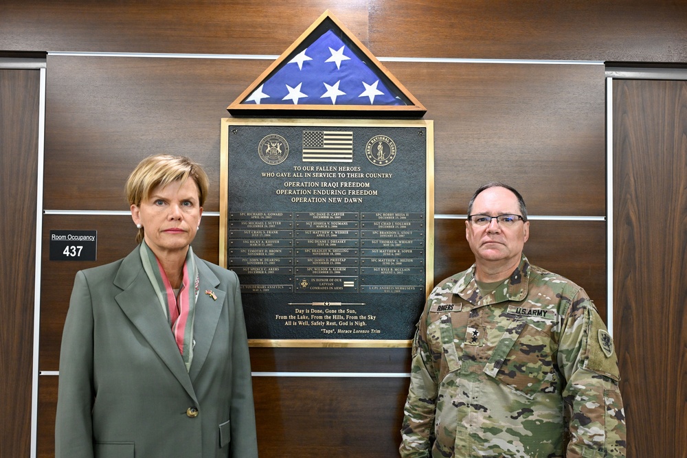 Lativan Foreign Minister and Ambassador Key Leader Engagment with Michigan National Guard