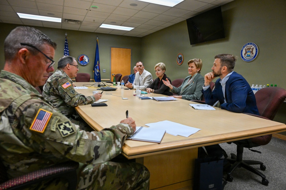 Lativan Foreign Minister and Ambassador Key Leader Engagment with Michigan National Guard