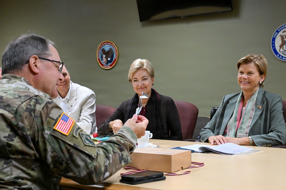 Lativan Foreign Minister and Ambassador Key Leader Engagment with Michigan National Guard