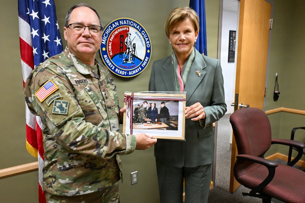 Lativan Foreign Minister and Ambassador Key Leader Engagment with Michigan National Guard