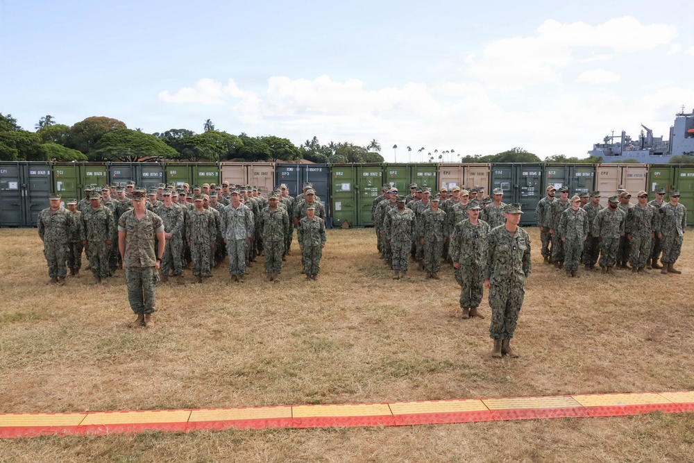 First Naval Construction Regiment Holds Promotion Ceremony For Sailor