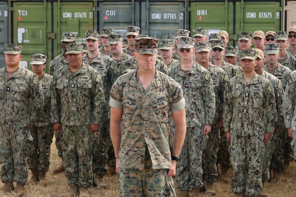 First Naval Construction Regiment Holds Promotion Ceremony For Sailor