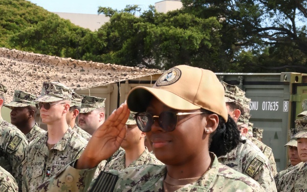 First Naval Construction Regiment Holds Promotion Ceremony For Sailor