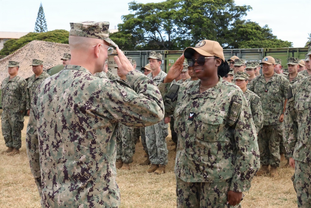 First Naval Construction Regiment Holds Promotion Ceremony For Sailor