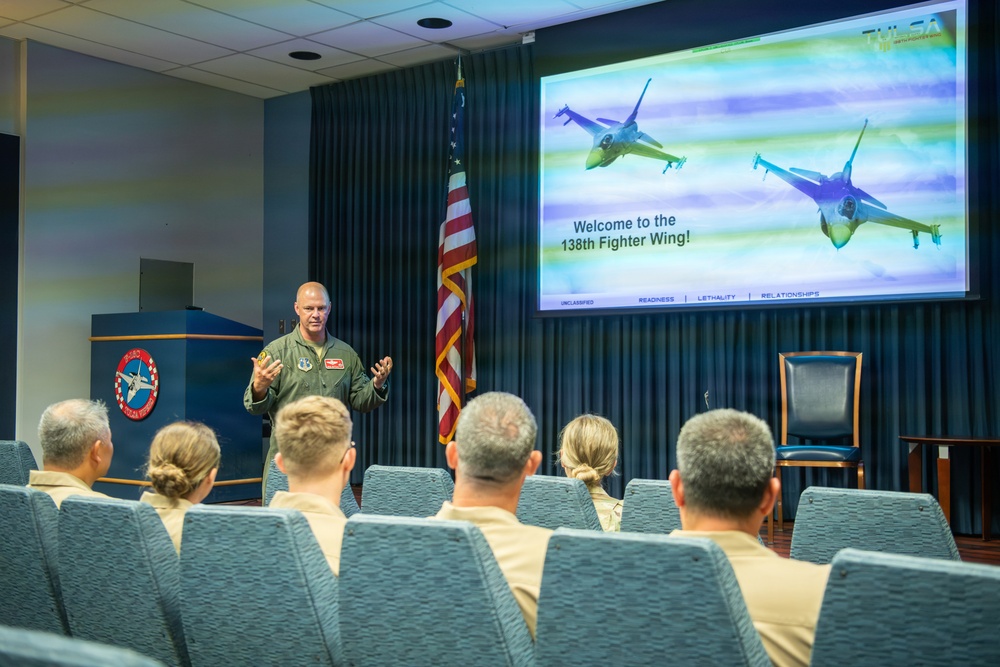 U.S.S. Oklahoma Commissioning Committee for SSN 802 Connects with 138th Fighter Wing