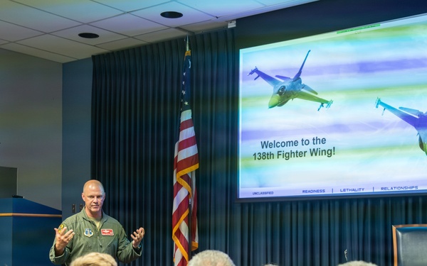 U.S.S. Oklahoma Commissioning Committee for SSN 802 Connects with 138th Fighter Wing