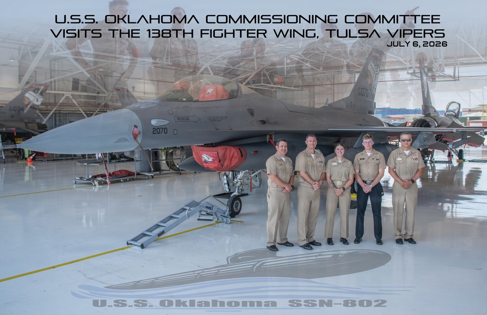 U.S.S. Oklahoma Commissioning Committee for SSN 802 Connects with 138th Fighter Wing