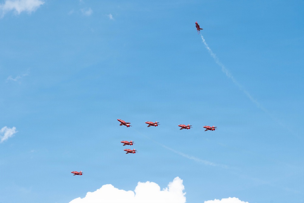 RAF Red Arrows refuel at Joint Base Charleston