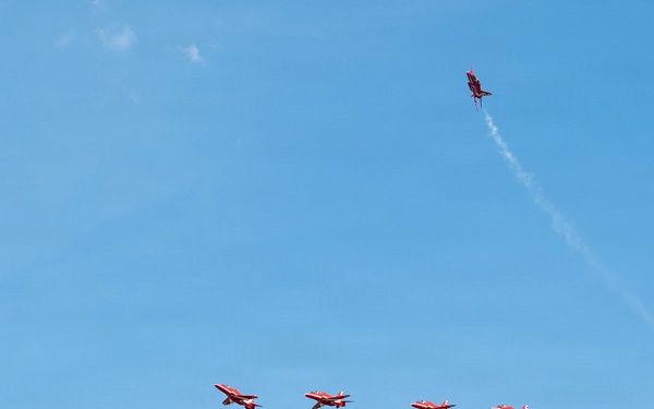 RAF Red Arrows refuel at Joint Base Charleston