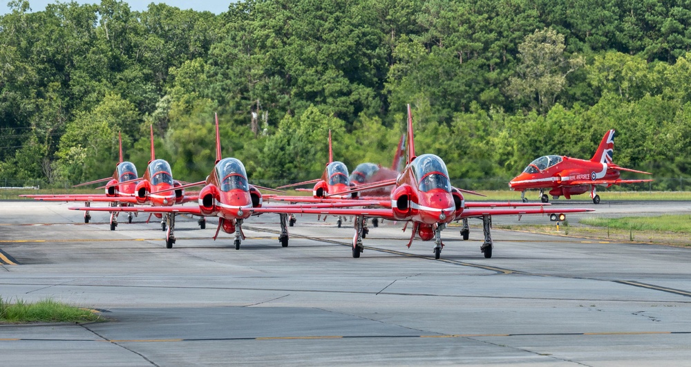 RAF Red Arrows refuel at Joint Base Charleston