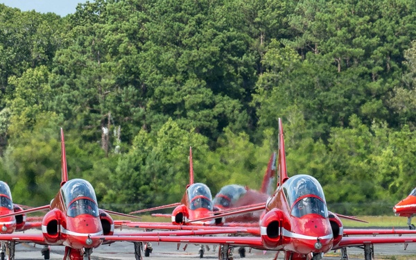 RAF Red Arrows refuel at Joint Base Charleston
