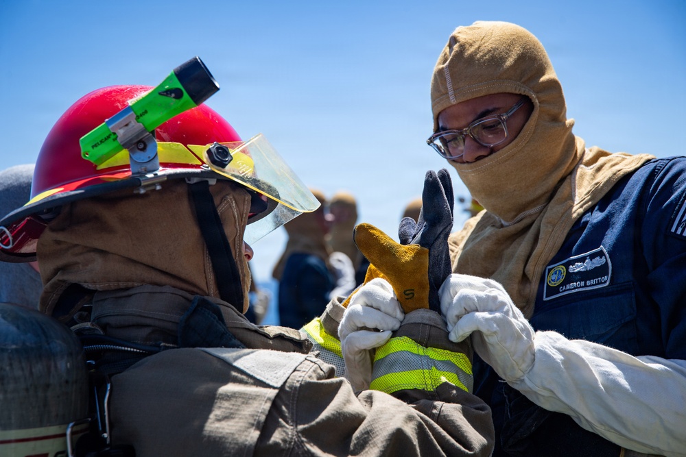 USS Mount Whitney Conducts Damage Control Training