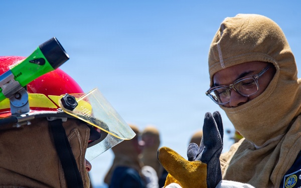 USS Mount Whitney Conducts Damage Control Training