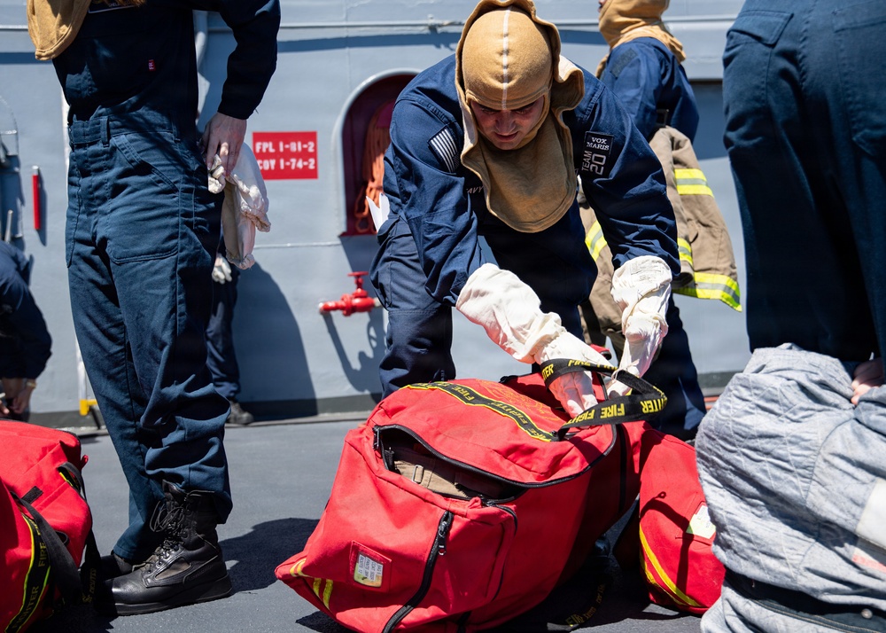 USS Mount Whitney Conducts Damage Control Training