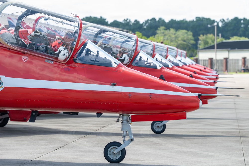RAF Red Arrows refuel at Joint Base Charleston