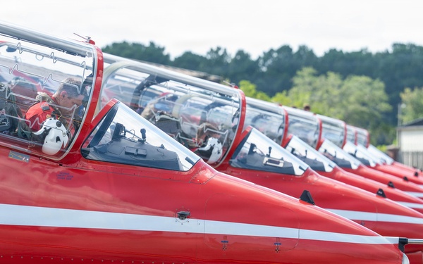 RAF Red Arrows refuel at Joint Base Charleston
