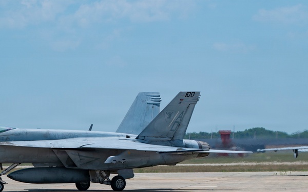 Navy Super Hornets stage at Andrews for Freedom 250