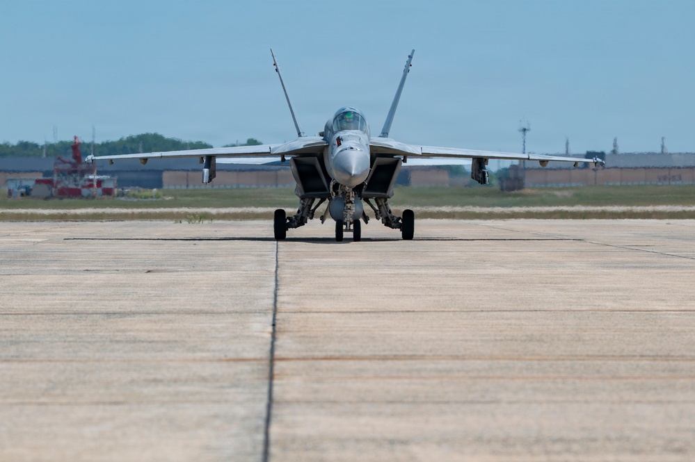 Navy Super Hornets stage at Andrews for Freedom 250