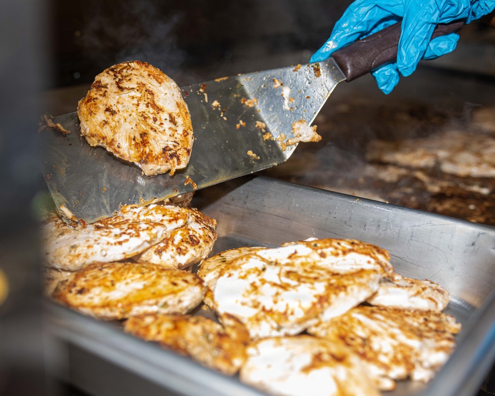 Ronald Reagan Culinary Specialists Prepare Lunch for Sailors