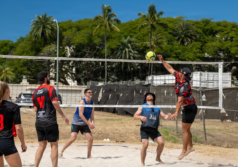 Partner nations participate in the RIMPAC 2026 sand volleyball tournament