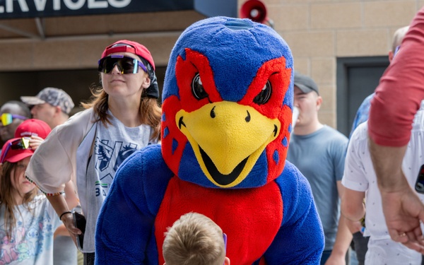 184th Wing gathers for family day at Wind Surge baseball game