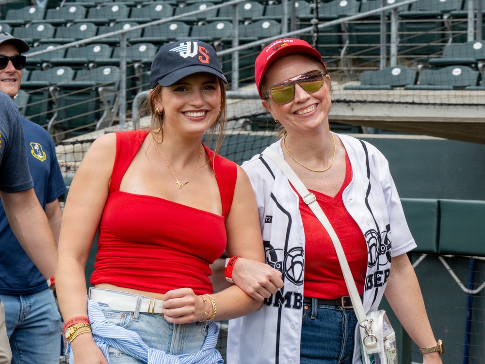 184th Wing gathers for family day at Wind Surge baseball game