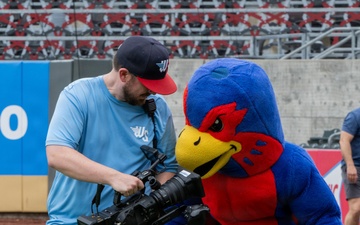 184th Wing gathers for family day at Wind Surge baseball game