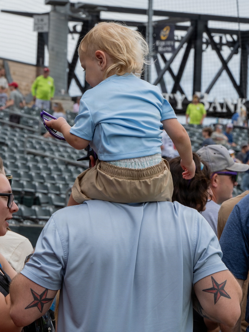 184th Wing gathers for family day at Wind Surge baseball game