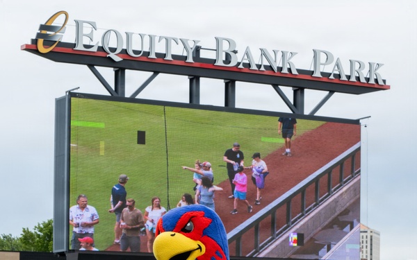 184th Wing gathers for family day at Wind Surge baseball game