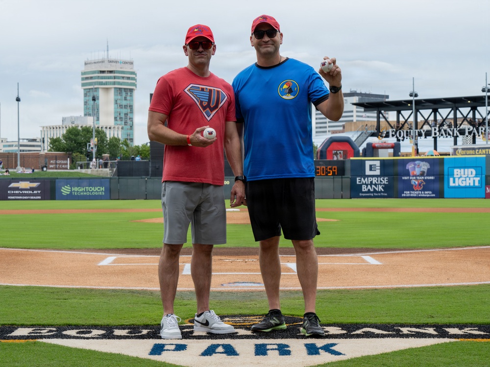 184th Wing gathers for family day at Wind Surge baseball game