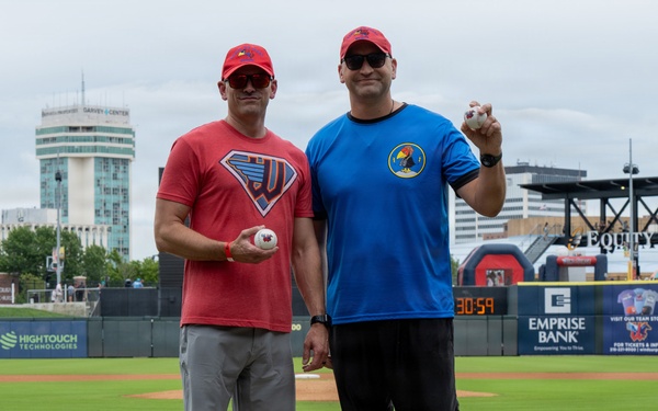 184th Wing gathers for family day at Wind Surge baseball game