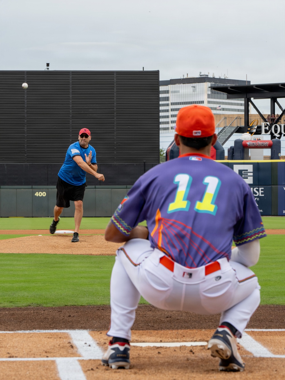 184th Wing gathers for family day at Wind Surge baseball game