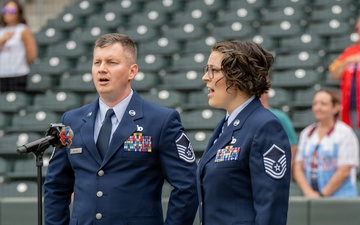 184th Wing gathers for family day at Wind Surge baseball game
