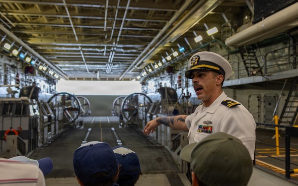 Visitors Tour the USS Arlingotn