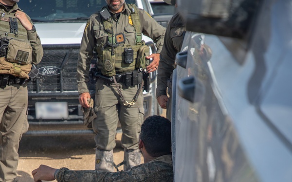 U.S. Border Patrol Detain Suspected Illegal Alien with the Assistance of the Dept. of War