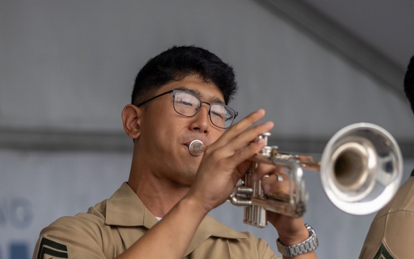 2nd Marine Division and Coast Guard Band Perform at the Intrepid Museum during INR 250