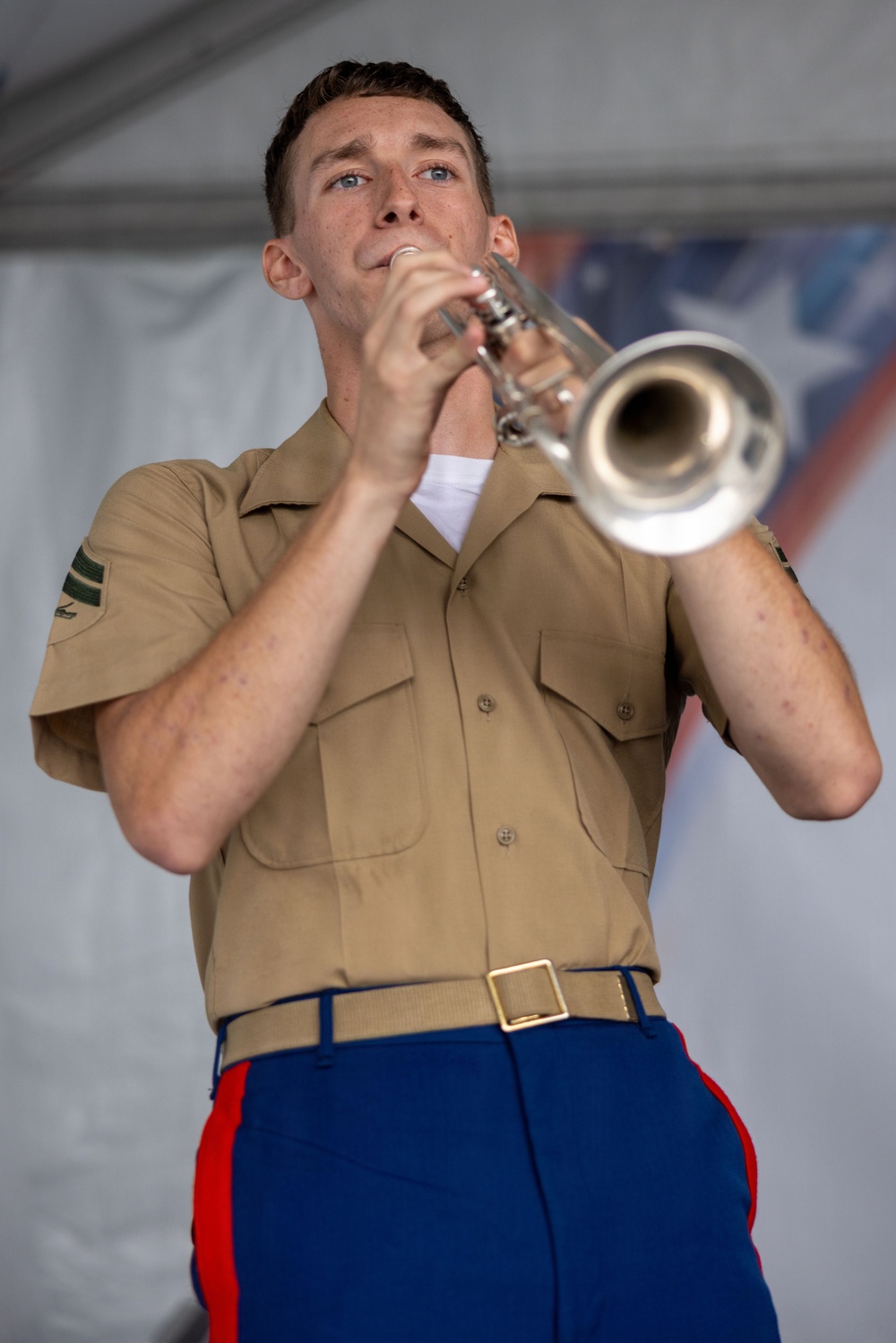 2nd Marine Division and Coast Guard Band Perform at the Intrepid Museum during INR 250