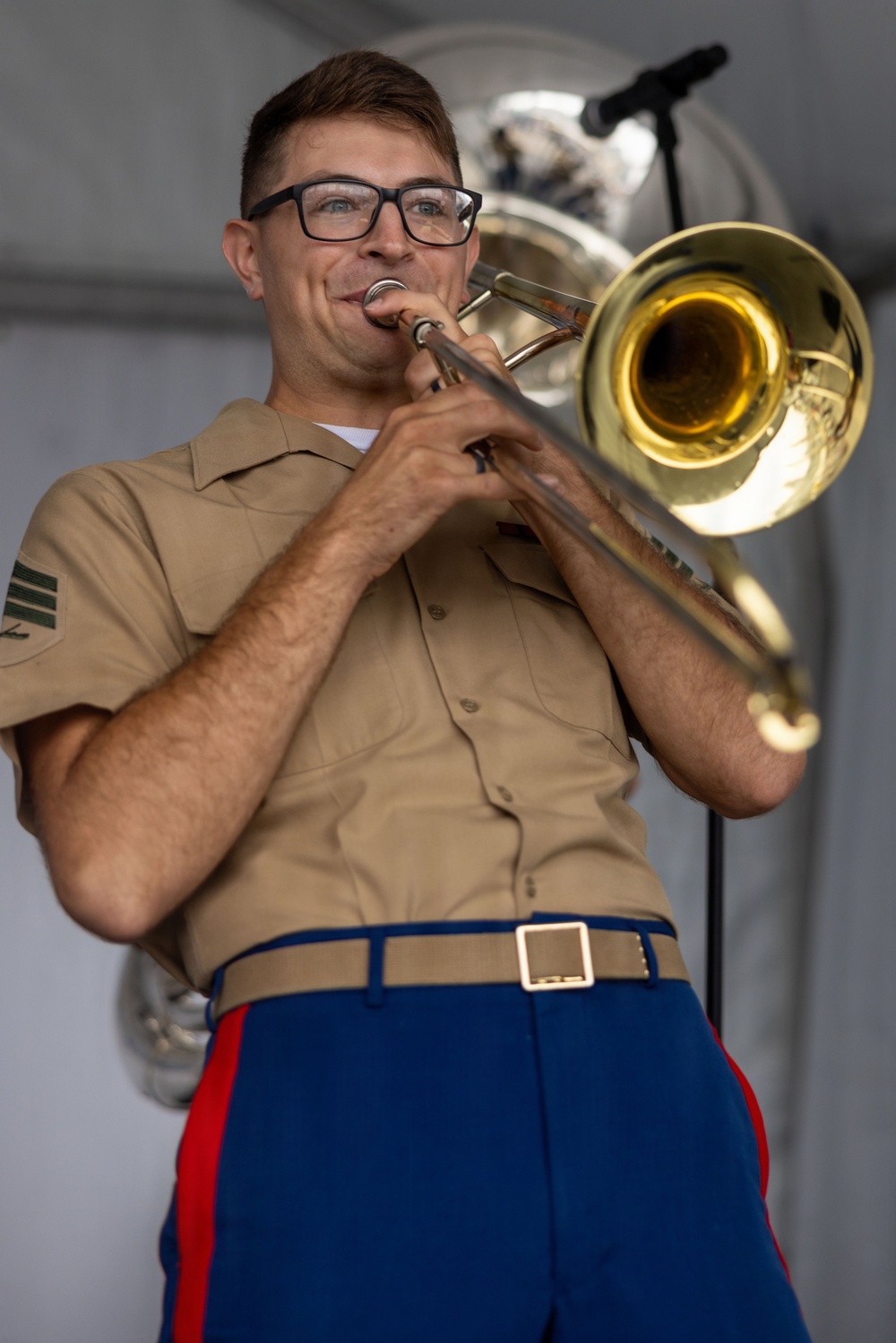 2nd Marine Division and Coast Guard Band Perform at the Intrepid Museum during INR 250