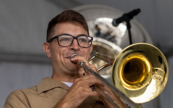 2nd Marine Division and Coast Guard Band Perform at the Intrepid Museum during INR 250