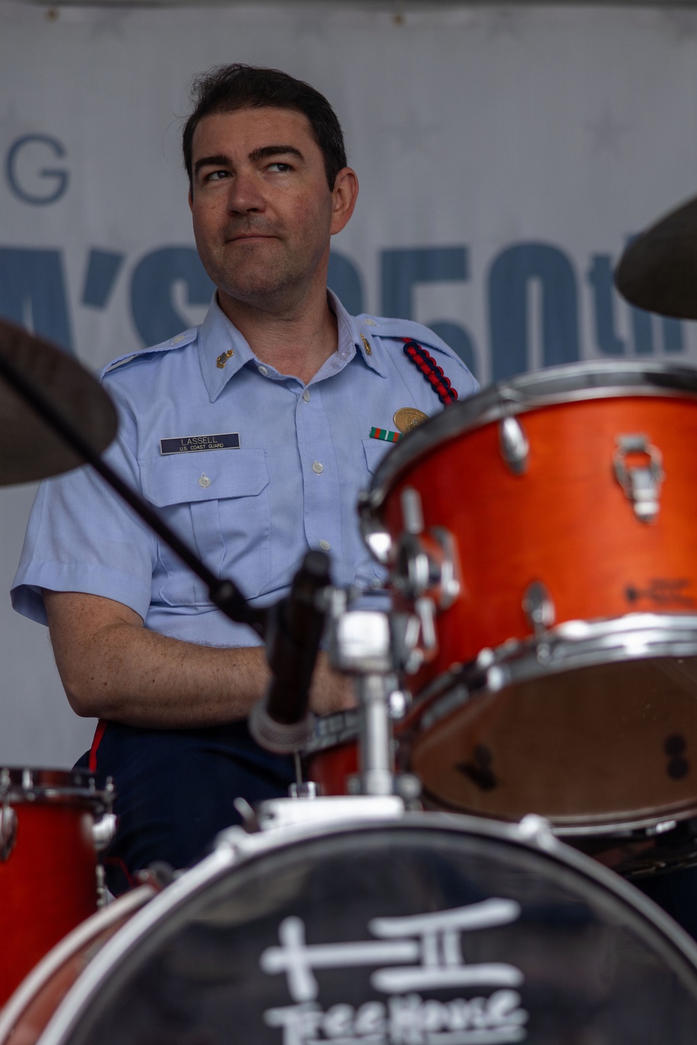 2nd Marine Division and Coast Guard Band Perform at the Intrepid Museum during INR 250