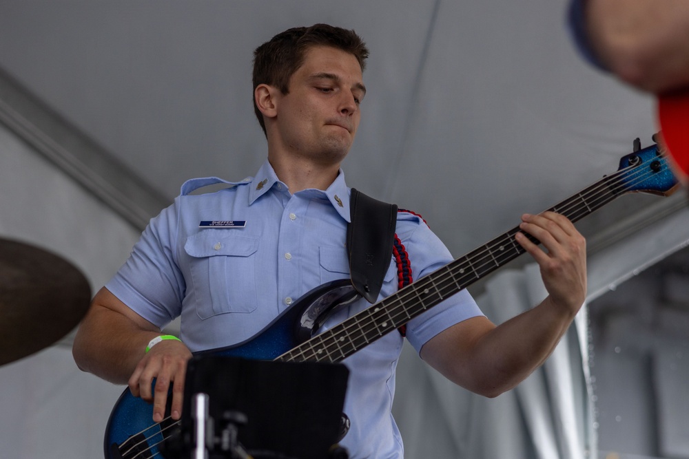 2nd Marine Division and Coast Guard Band Perform at the Intrepid Museum during INR 250