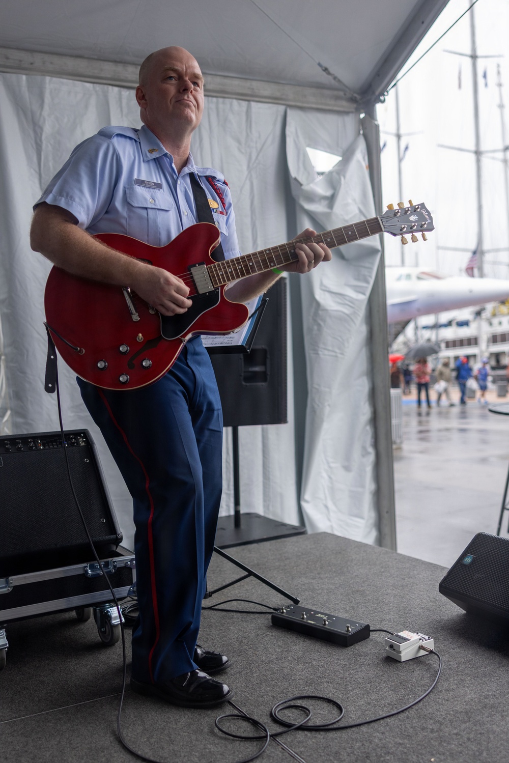2nd Marine Division and Coast Guard Band Perform at the Intrepid Museum during INR 250